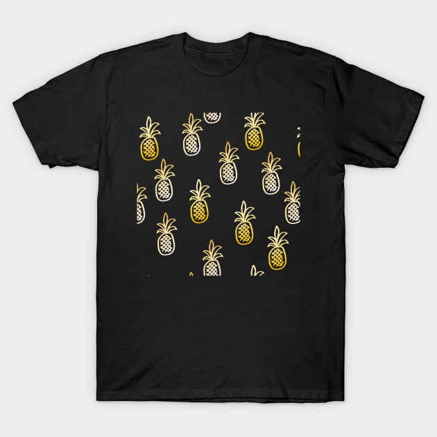 golden pineapple pattern T-Shirt by Evgenija.S